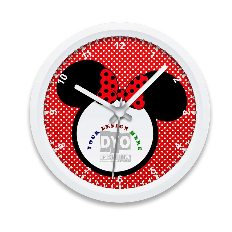 Minnie design your own gift for girls wall clock