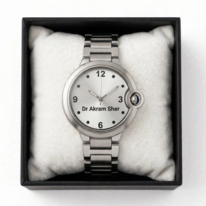 Customized Pair of Couple Hand Watches – Gold & Silver