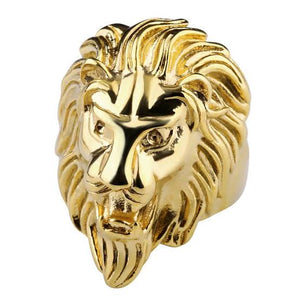 Design Your Own Gold Lion Ring For Men Stainless Steel Lion Design Finger Ring
