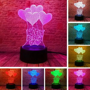 Romantic personalized Happy Birthday Gift Lamp