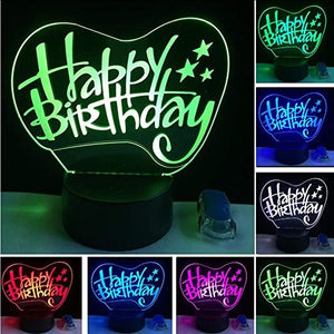Romantic personalized Heart Shape Happy Birthday Gift Lamp