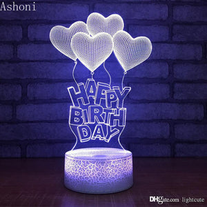 Romantic personalized Happy Birthday Gift Lamp