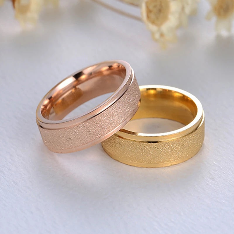 Men Women Wedding Band Ring Stainless Steel Matte Ring Jewelry Couple Gift