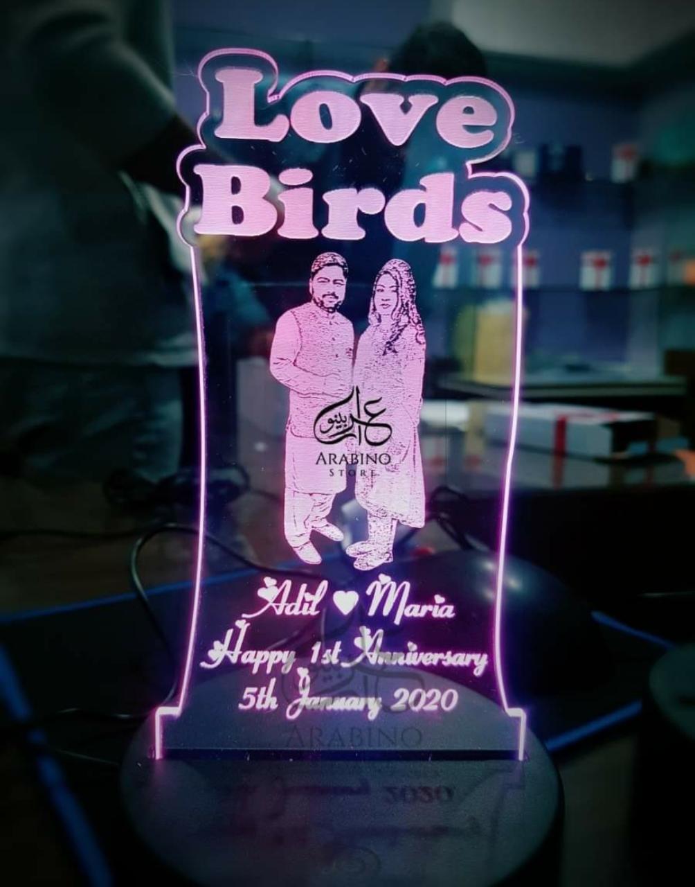 Custom Picture And Picture Engraved Photo Frame With LED Light