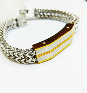 High-Quality Metallic Bracelets In Gold, Silver And Black Colors For Men