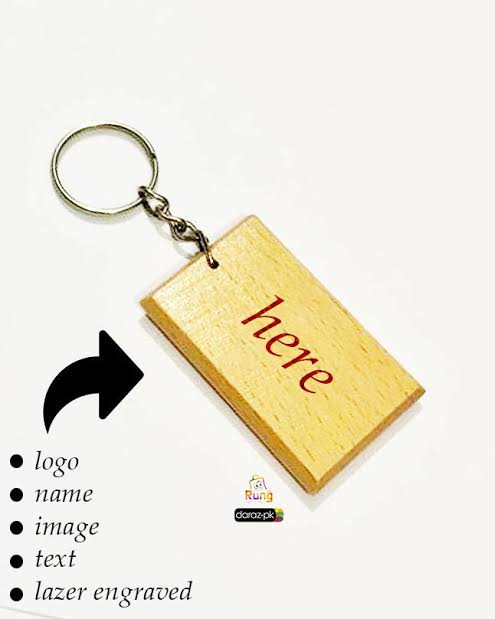 Personalized Wooden Keychain Text, Picture Name Or Logo Custom Engraved