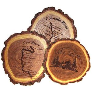 Customized Picture Name Text Laser Engraved Coasters Round Shape
