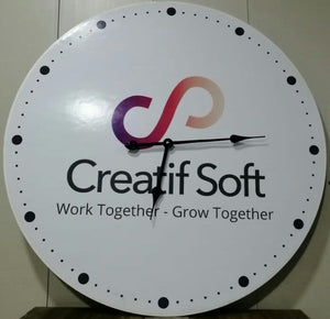 Customized White Acrylic Wall Clock (30x30)