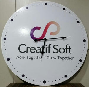 Customized White Acrylic Wall Clock (30x30)