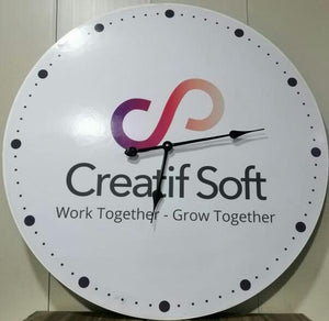 Customized White Acrylic Wall Clock (30x30)