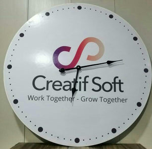 Customized White Acrylic Wall Clock (30x30)