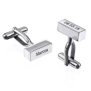 Customized Name Bar Cufflinks (Design Your Own )