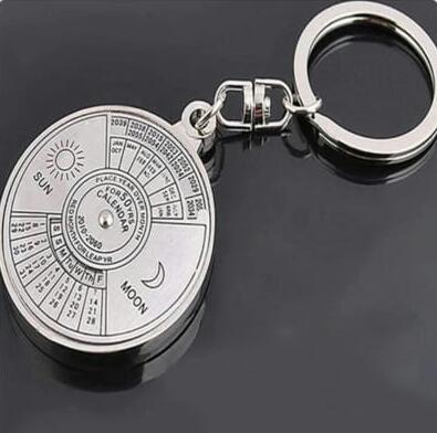 50 Years Perpetual Calendar Keychain Silver Alloy: Buy Now