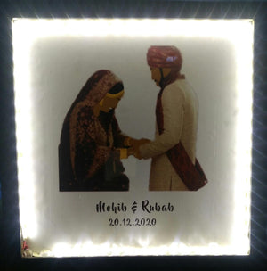 Custom Picture Illustrated LED Photo Frame With Crystal's