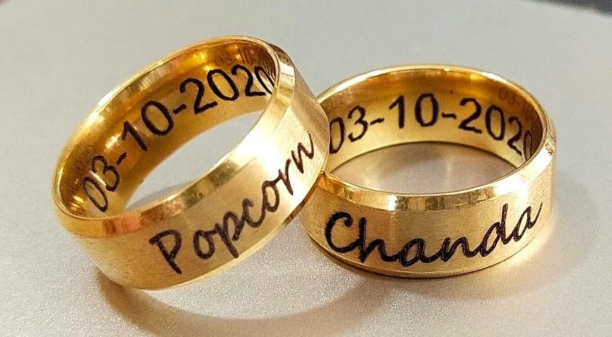 Engrave Couple Rings (Includes 2 Rings in a set)