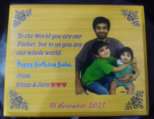 Customized Picture And Name Wooden Table Frame (8×10) - With Gift Box
