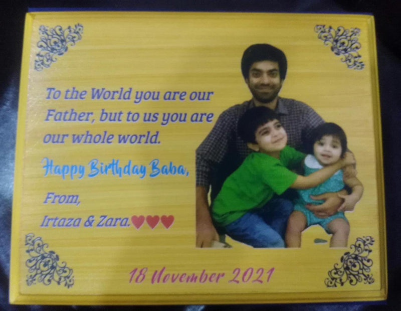 Customized Picture And Name Wooden Table Frame (8×10) - With Gift Box