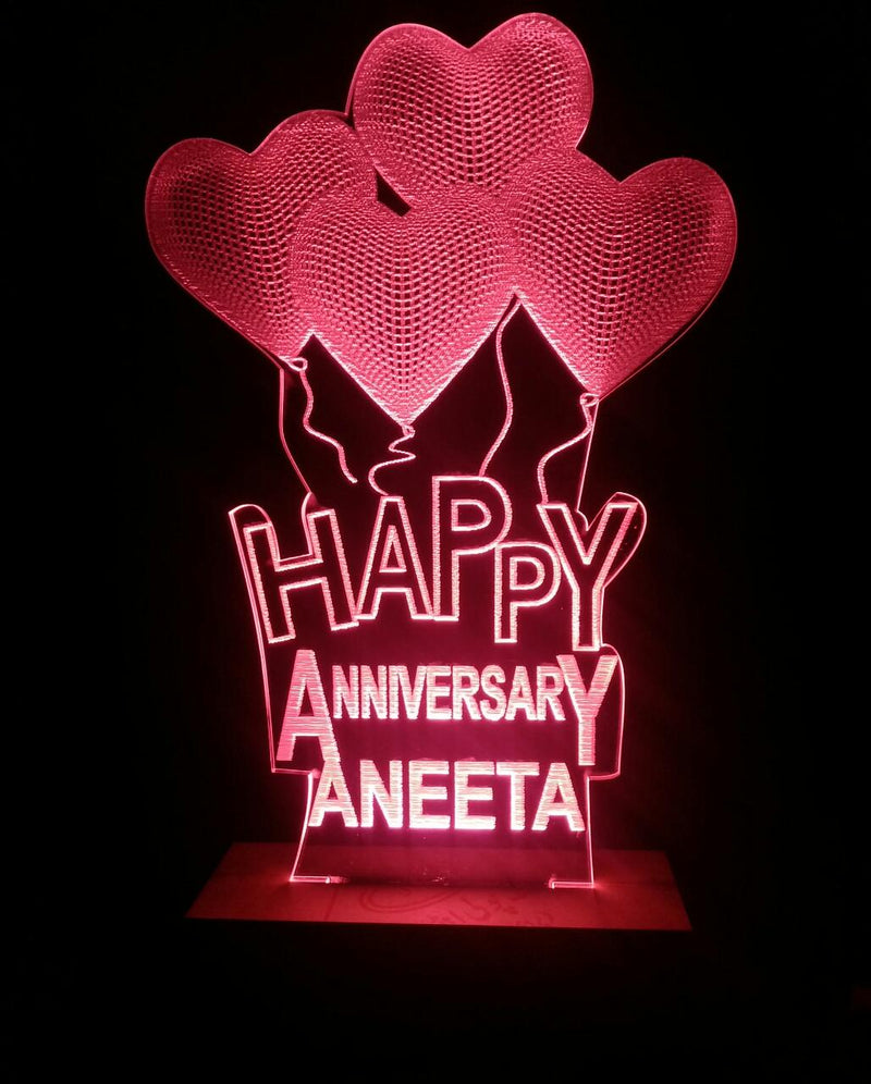 Romantic personalized Happy Anniversary Gift Lamp