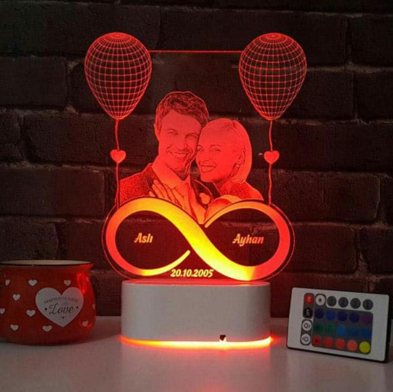 Personalized Picture Names And Date LED Night Lamp