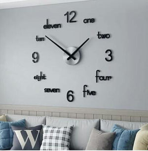 DIY 3D Acrylic English Letters Wall Clock