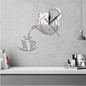 Tea Time 3D Acrylic Wall Clock