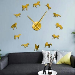 DIY 3D Acrylic Horses Wall Clock