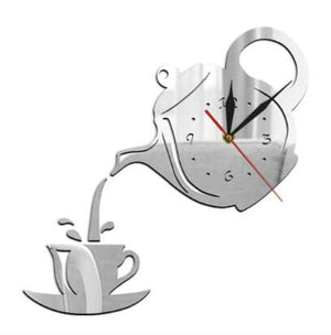 Tea Time 3D Acrylic Wall Clock