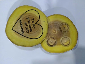 Personalized Wooden Ring Box, Customized Wedding Wooden Ring Box