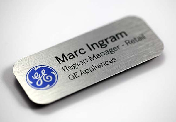 Custom Metal Acrylic Name Badge - Silver