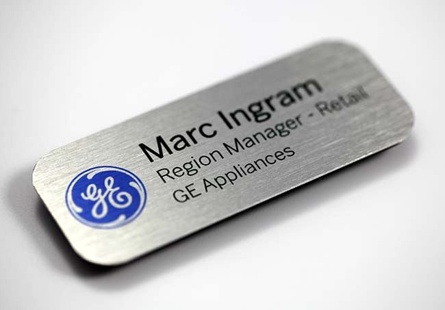 Custom Metal Acrylic Name Badge - Silver