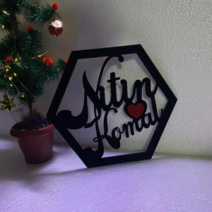 Personalized Name Acrylic Hexagon Wall Art | Hexagon Wall Decor