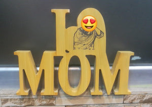 I Love MOM Customized Solid Wood Engraved Wooden Frame