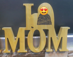 I Love MOM Customized Solid Wood Engraved Wooden Frame