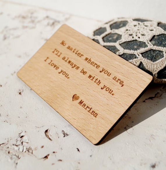 Custom Wooden Engraved Wallet Card