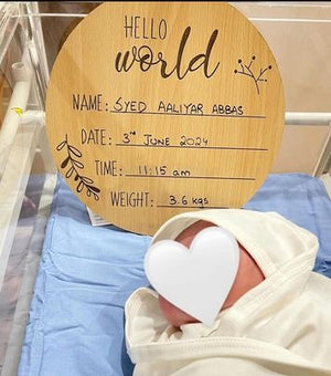 Hello World Announcement Plaque For New Born Baby - UV