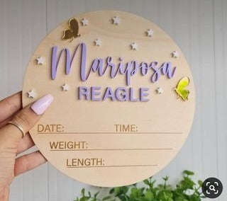 Hello World Announcement Plaque For New Born Baby - UV & Engraved