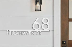 Design Your Own 8MM Acrylic Cutting House Name Plate - White