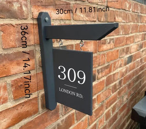 Customisable Solid Wood Hanging House sign, House number sign, new home gift, Christmas Gift for New House