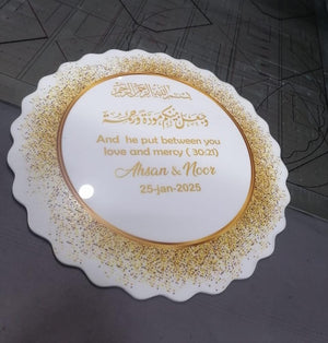 Design Your Own Custom Engagement/Wedding Sign Ring Holder UV - 12x12 Inches