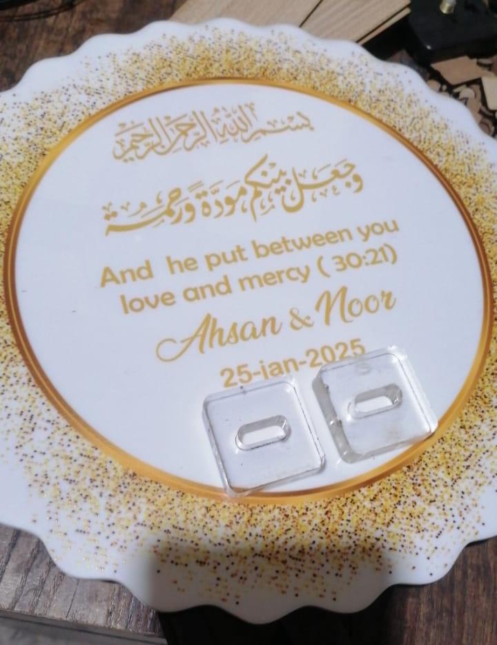 Design Your Own Custom Engagement/Wedding Sign Ring Holder UV - 12x12 Inches