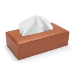 Customizeable Premium Quality Logo Text Tissue Box - Leatherrite Leather