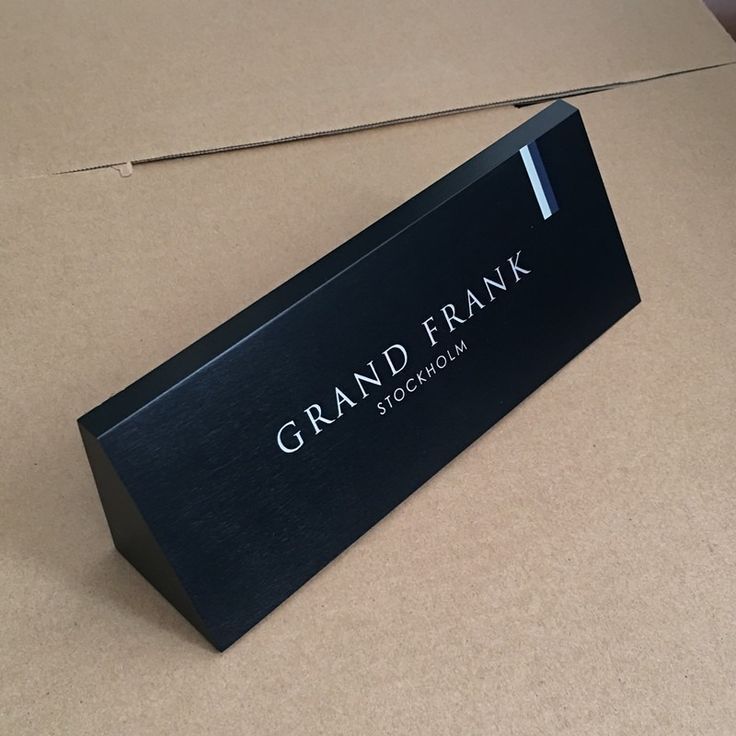 Customized Solid Wooden Table Name Plate - Black