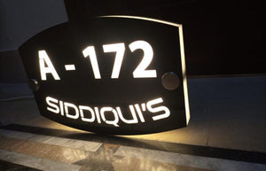 Customized Acrylic LED House Name Plate - 3x2 Feet