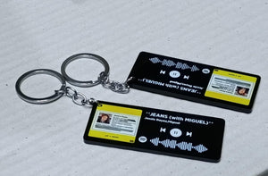 Customized Double Sided Engraved or UV Color Printed Black Acrylic Keychain - 4MM
