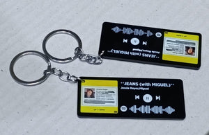 Customized Double Sided Engraved or UV Color Printed Black Acrylic Keychain - 4MM