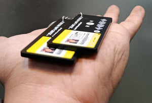 Customized Double Sided Engraved or UV Color Printed Black Acrylic Keychain - 4MM