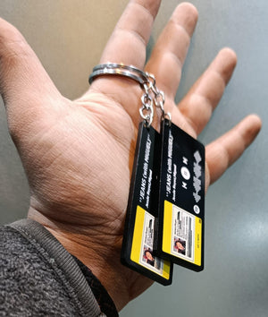Customized Double Sided Engraved or UV Color Printed Black Acrylic Keychain - 4MM