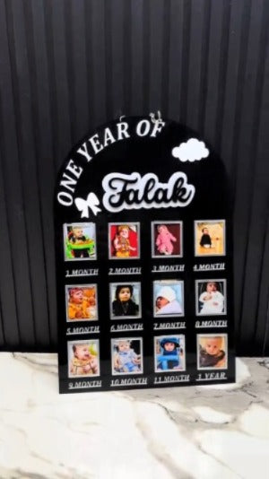 Customized 12 Pictures Acrylic Frame - 12x8 inches - Black