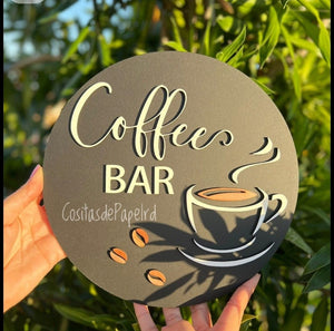Customized Solid Acrylic With 3D Acrylic Text wall Hanging Sign - 14x14 inches
