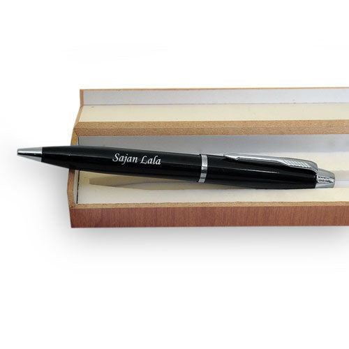 Design Your Own Customized Metallic Pen Black And Silver - With Gift Box